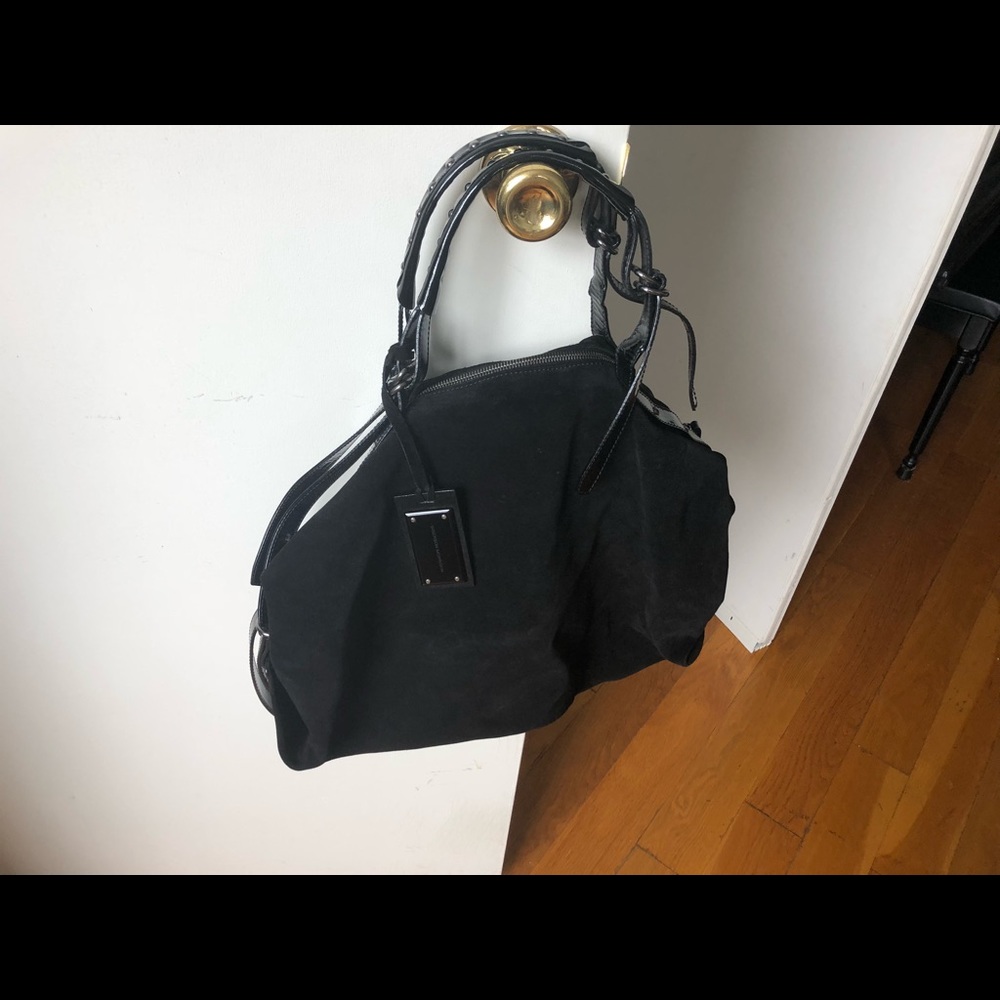 Sigerson Morrison suede hobo bag patent leather